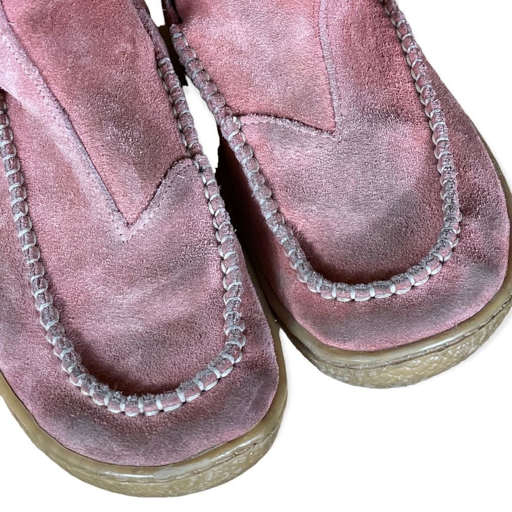TSONGA pink suede leather lace up moccasin boots - Picture 4 of 8